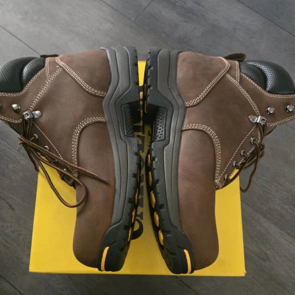 Carolina Waterproof Steel Toe Work Boots Brown Leather Lace Up Mens
